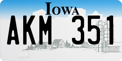 IA license plate AKM351