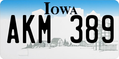 IA license plate AKM389