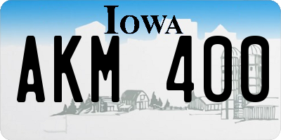 IA license plate AKM400