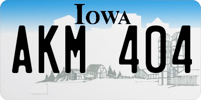 IA license plate AKM404