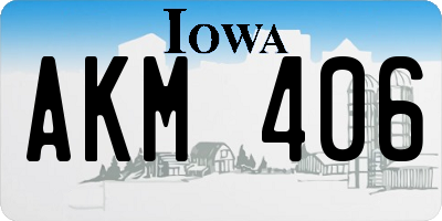 IA license plate AKM406