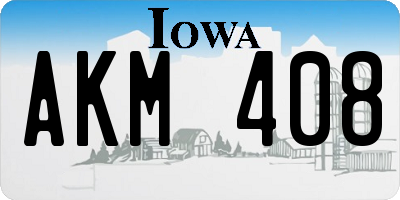 IA license plate AKM408