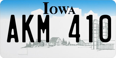 IA license plate AKM410