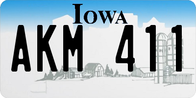 IA license plate AKM411