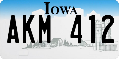 IA license plate AKM412