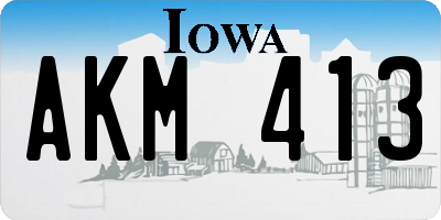 IA license plate AKM413