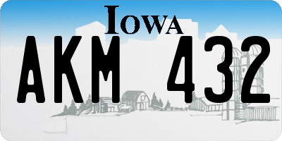 IA license plate AKM432