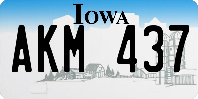 IA license plate AKM437