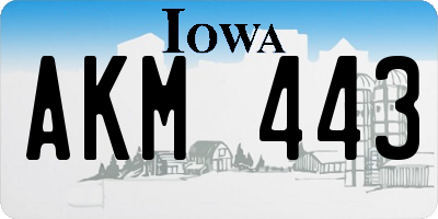 IA license plate AKM443