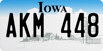 IA license plate AKM448