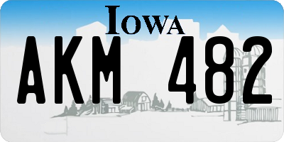 IA license plate AKM482