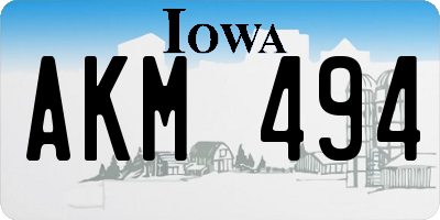 IA license plate AKM494
