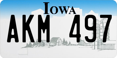 IA license plate AKM497
