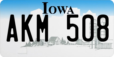 IA license plate AKM508