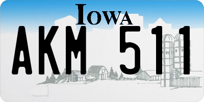 IA license plate AKM511