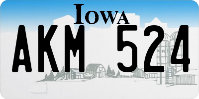 IA license plate AKM524