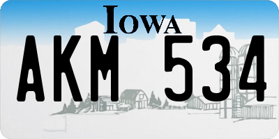 IA license plate AKM534