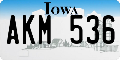 IA license plate AKM536