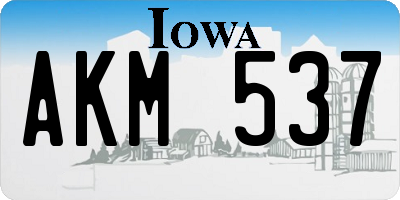 IA license plate AKM537