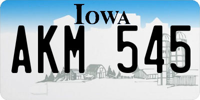 IA license plate AKM545