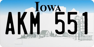 IA license plate AKM551