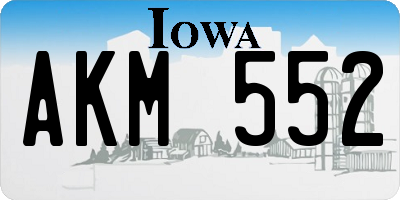IA license plate AKM552