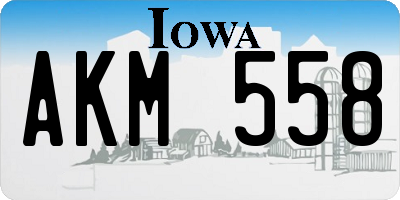 IA license plate AKM558
