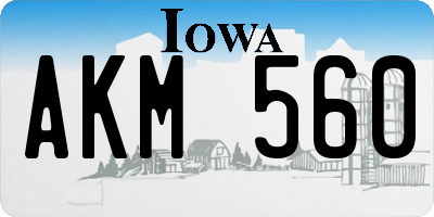 IA license plate AKM560