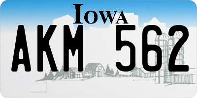 IA license plate AKM562
