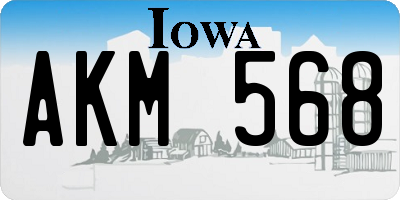 IA license plate AKM568