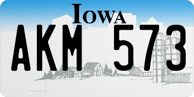 IA license plate AKM573
