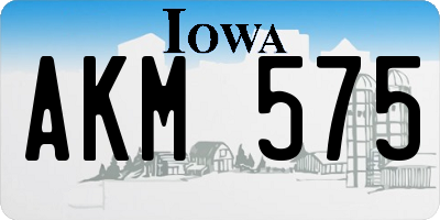 IA license plate AKM575