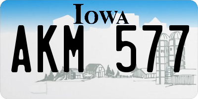 IA license plate AKM577