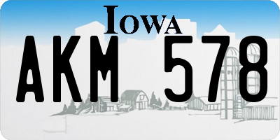 IA license plate AKM578