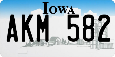 IA license plate AKM582
