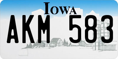 IA license plate AKM583