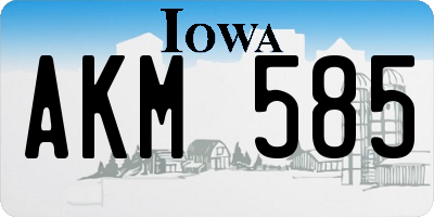 IA license plate AKM585