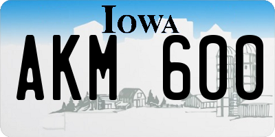 IA license plate AKM600