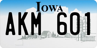IA license plate AKM601