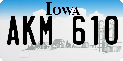 IA license plate AKM610