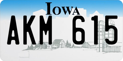 IA license plate AKM615