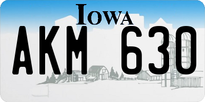 IA license plate AKM630