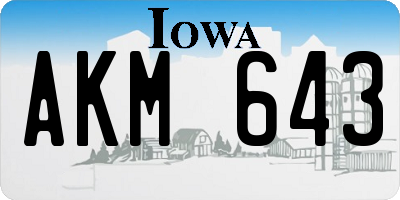 IA license plate AKM643