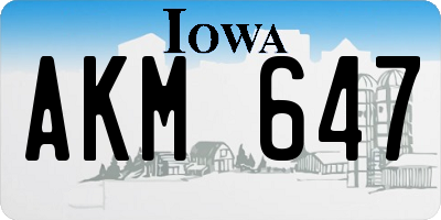 IA license plate AKM647
