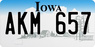 IA license plate AKM657