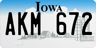 IA license plate AKM672