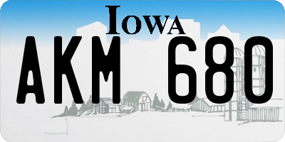 IA license plate AKM680