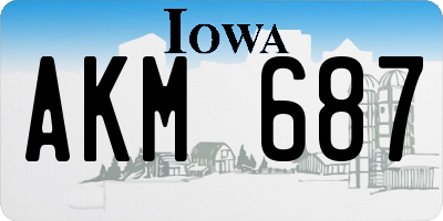 IA license plate AKM687
