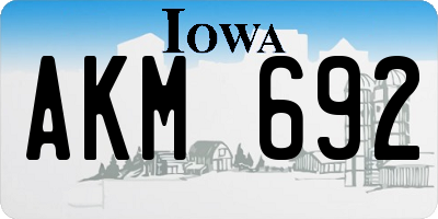 IA license plate AKM692
