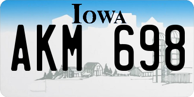 IA license plate AKM698